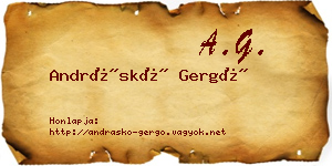 Andráskó Gergő névjegykártya